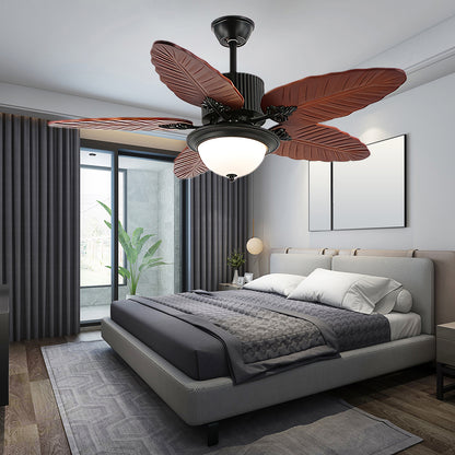 Banana Leaves 4852 Eclectic Crystal Ceiling Fan Light