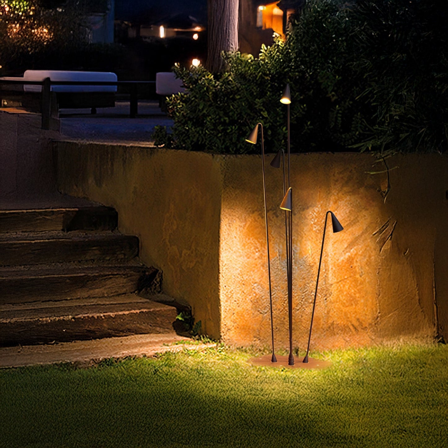 Bellflower Outdoor Luxury Aluminum Floor Lamp