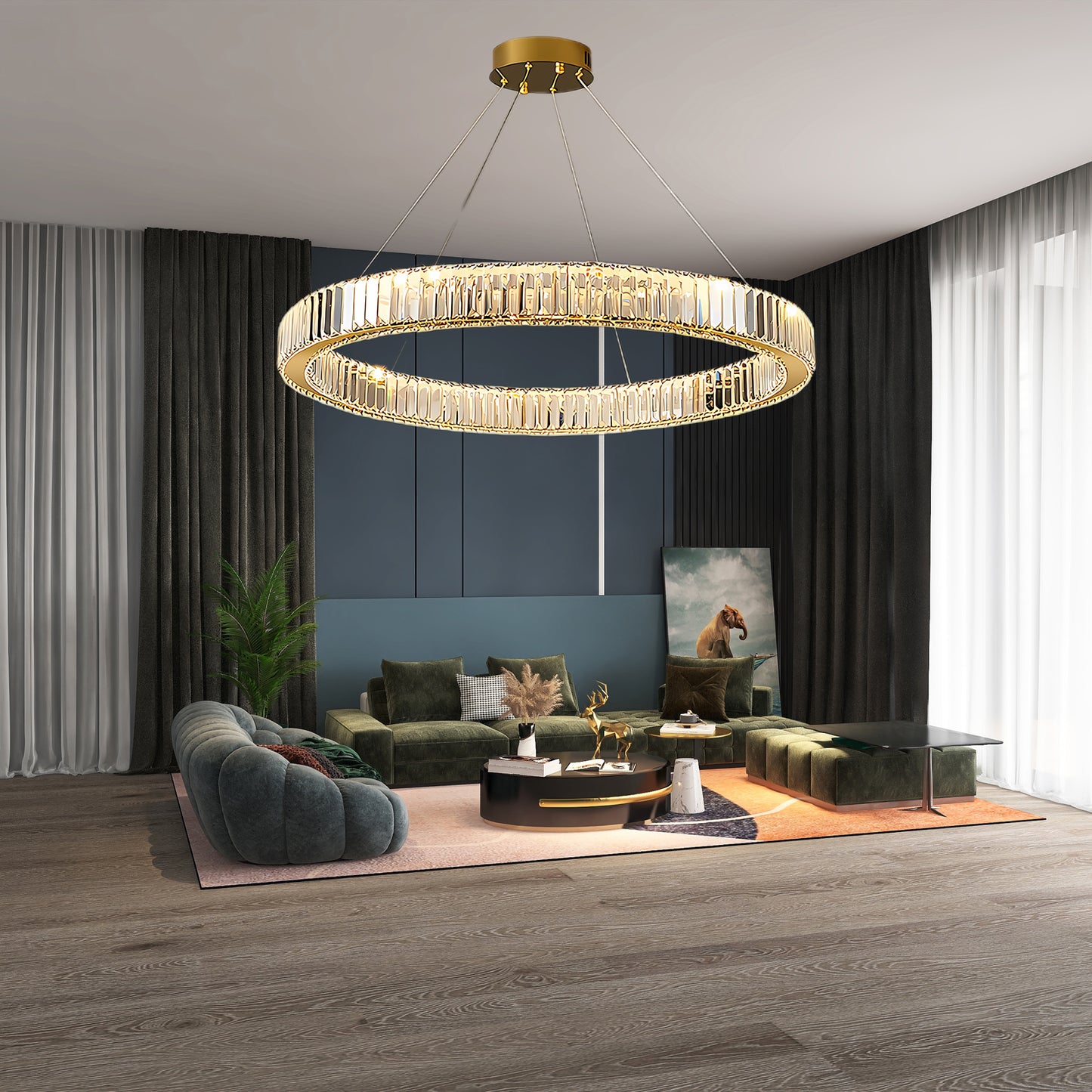 Bertolda Contemporary Steel Chandeliers