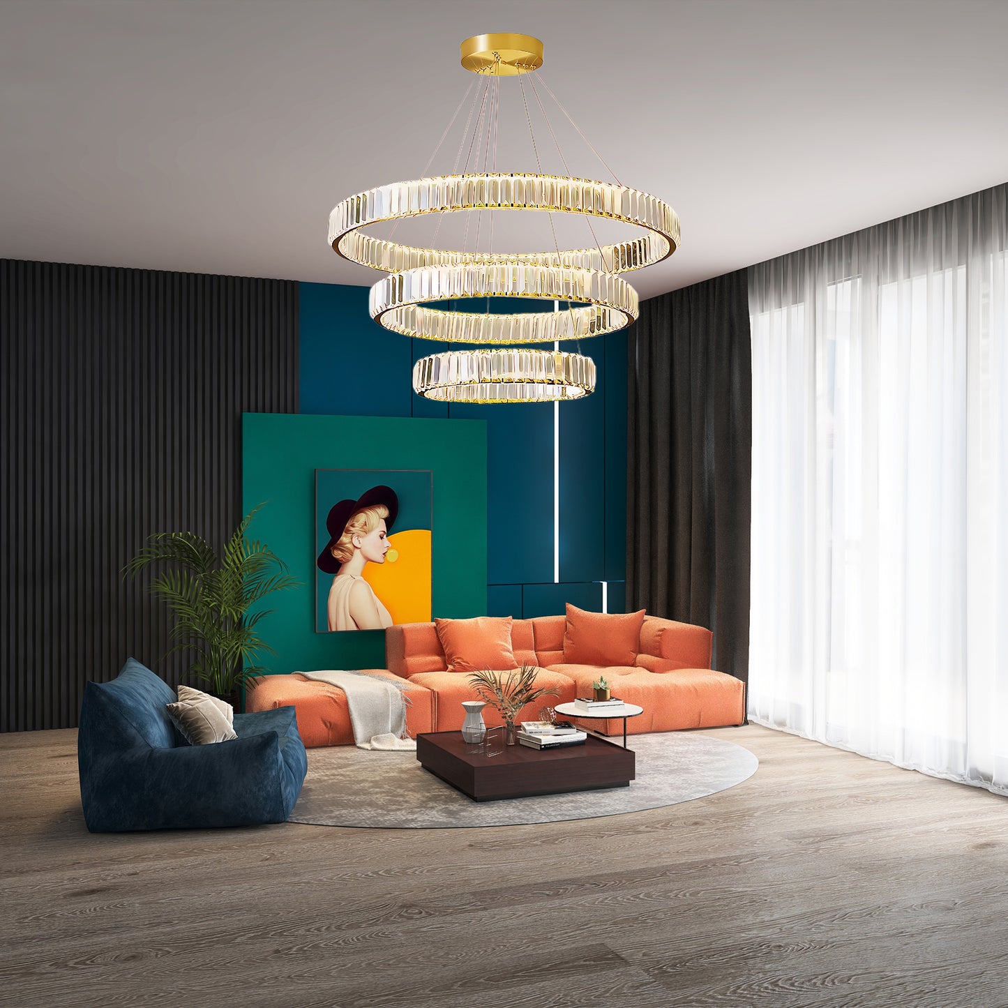 Bertolda Contemporary Steel Chandeliers