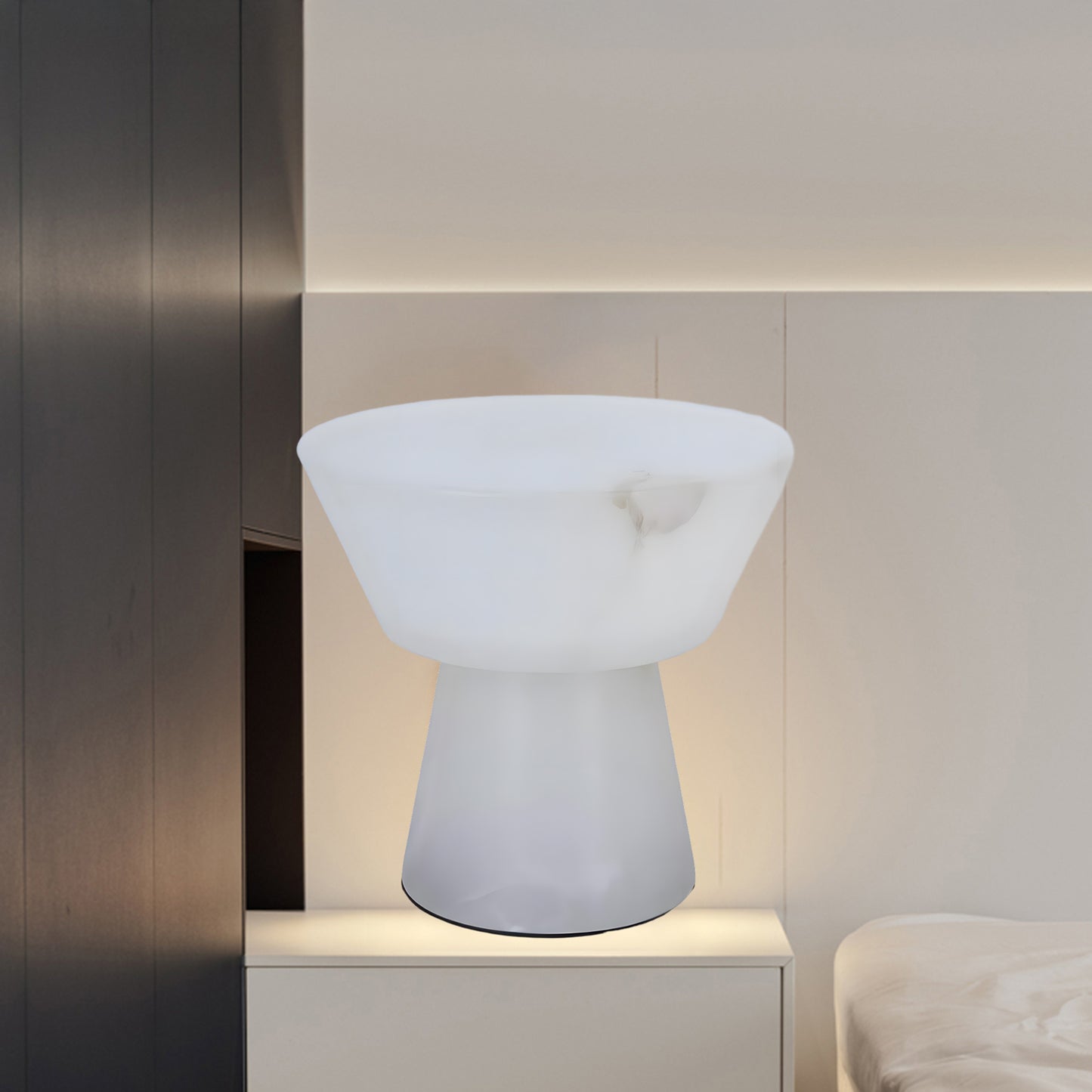 Beta Marble Contemporary Brass Table Lamp