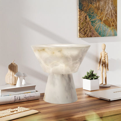 Beta Marble Contemporary Brass Table Lamp