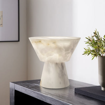 Beta Marble Contemporary Brass Table Lamp