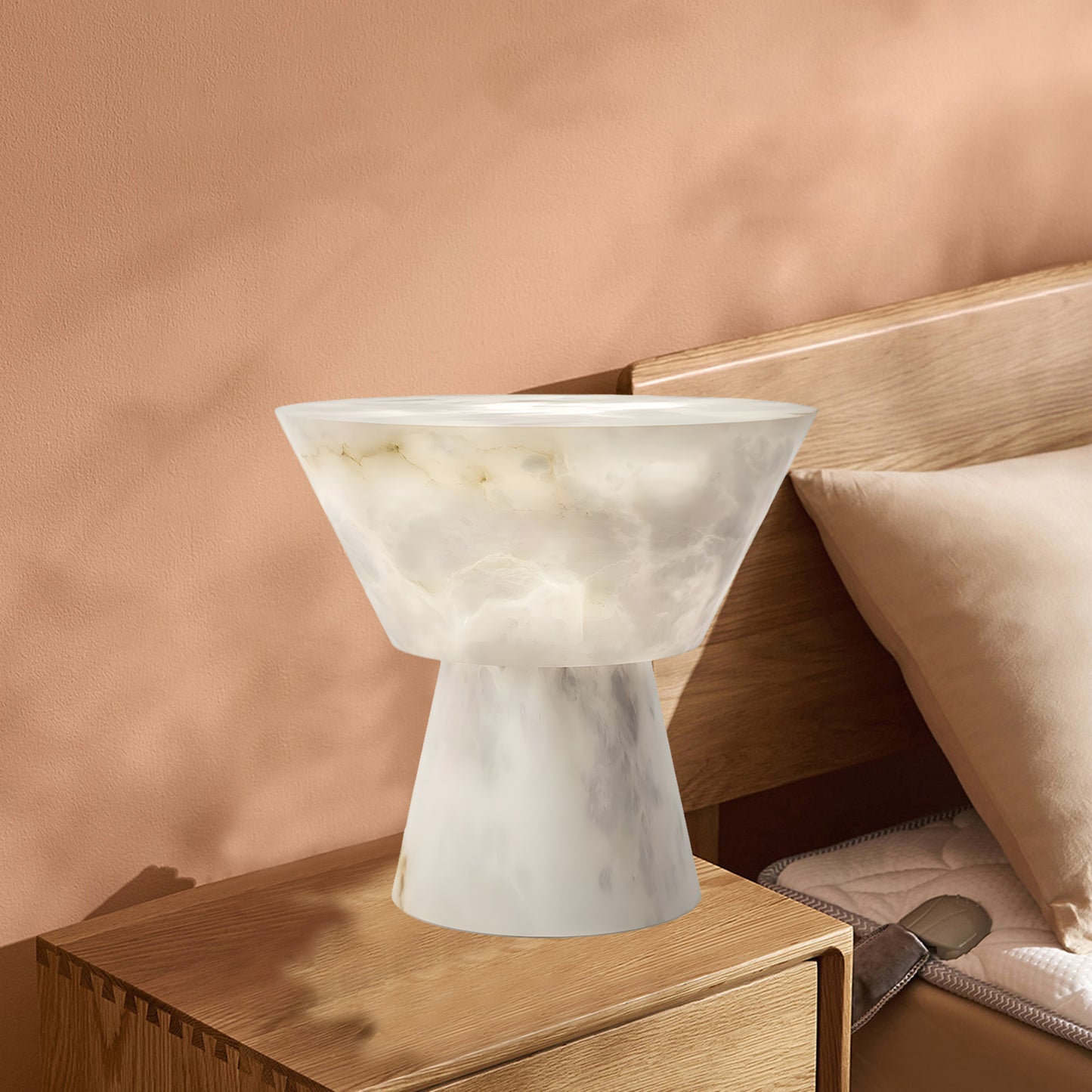 Beta Marble Contemporary Brass Table Lamp