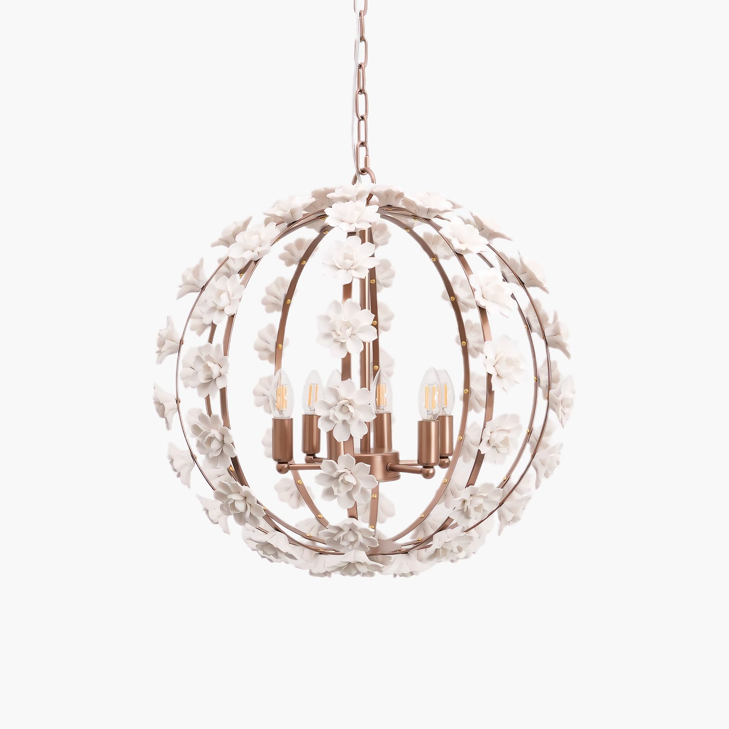 Bianca Floral Orb Traditional Metal Chandelier