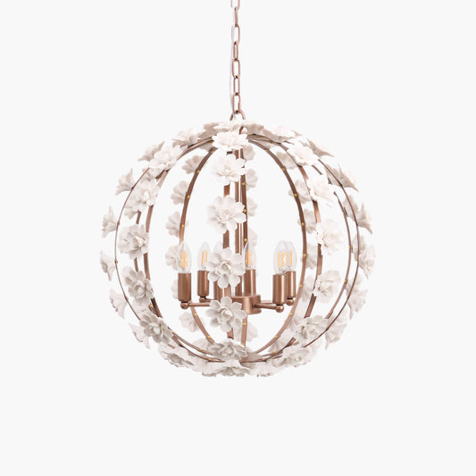 Bianca Floral Orb Traditional Metal Chandelier