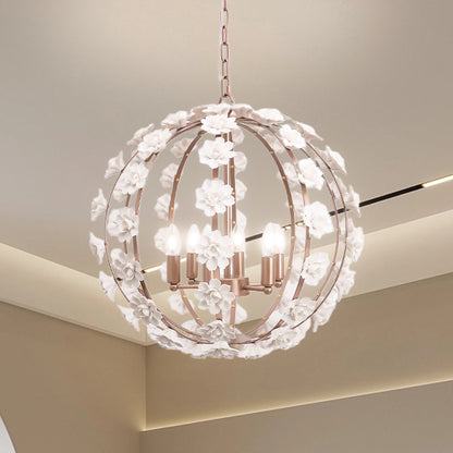 Bianca Floral Orb Traditional Metal Chandelier