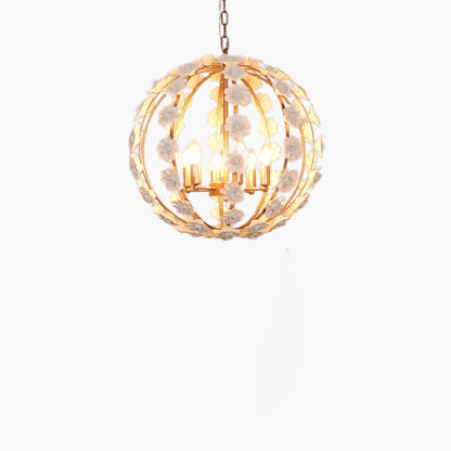 Bianca Floral Orb Traditional Metal Chandelier