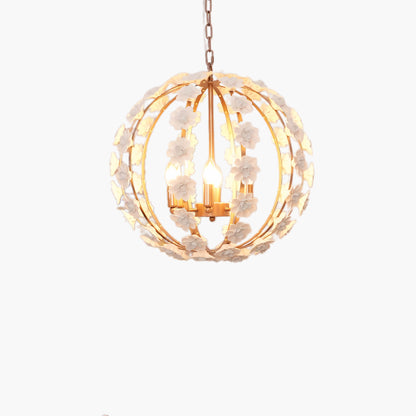 Bianca Floral Orb Traditional Metal Chandelier