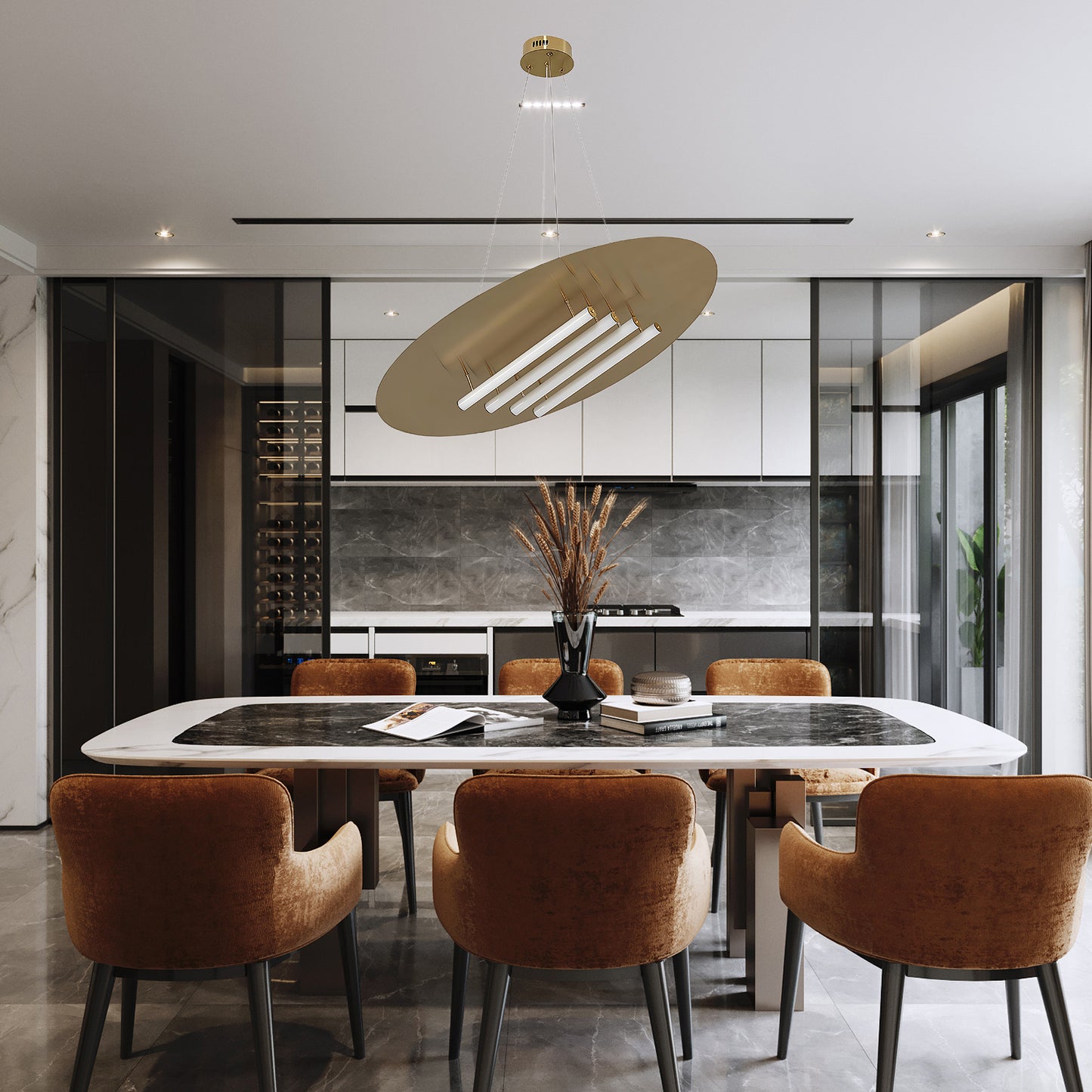 Big Disc Modern Steel Pendant Lamp