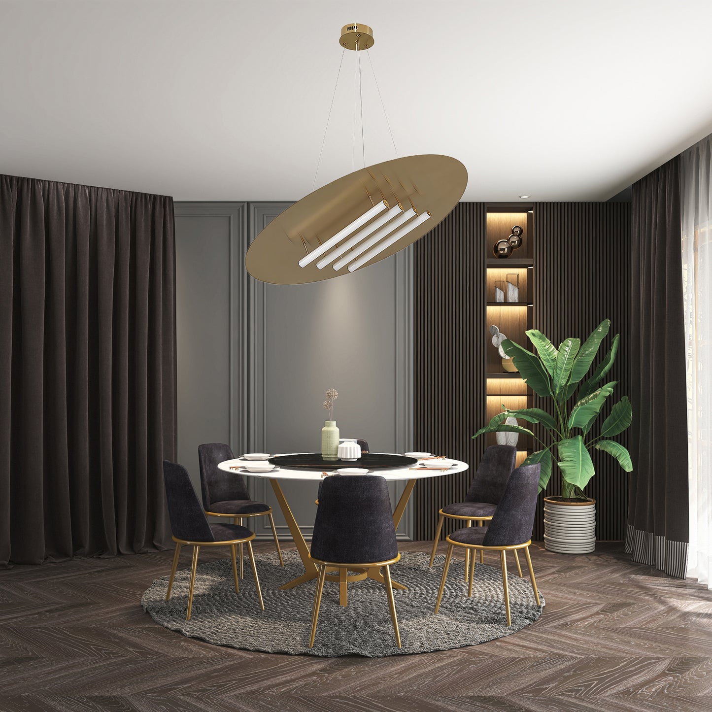 Big Disc Modern Steel Pendant Lamp