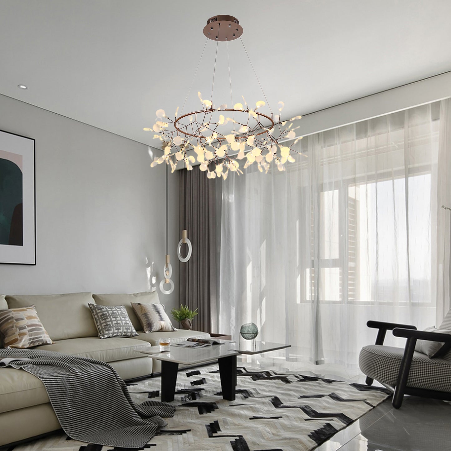 Big O Firefly LED Modern Metal Chandelier