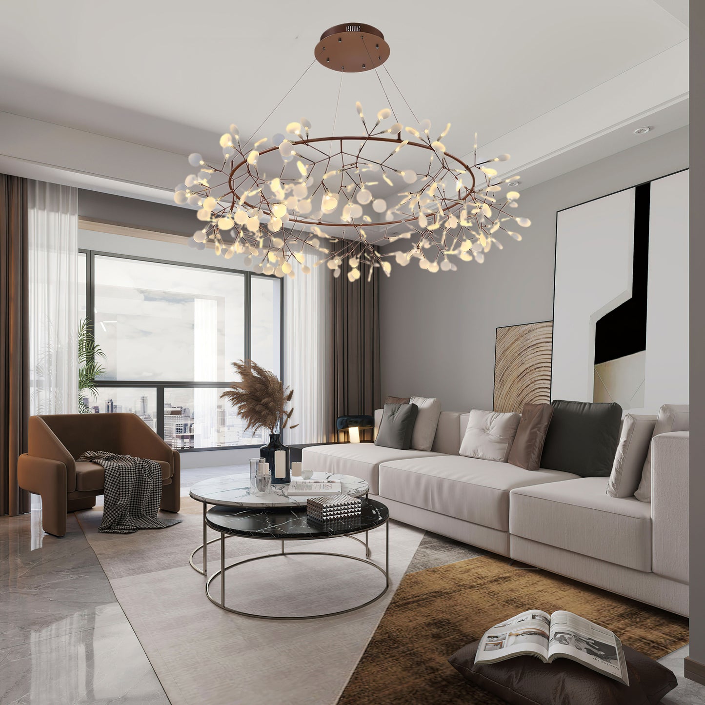 Big O Firefly LED Modern Metal Chandelier