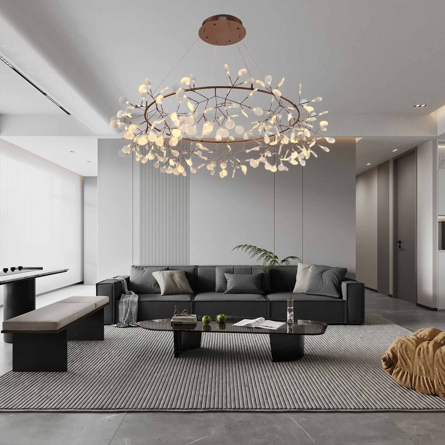 Big O Firefly LED Modern Metal Chandelier