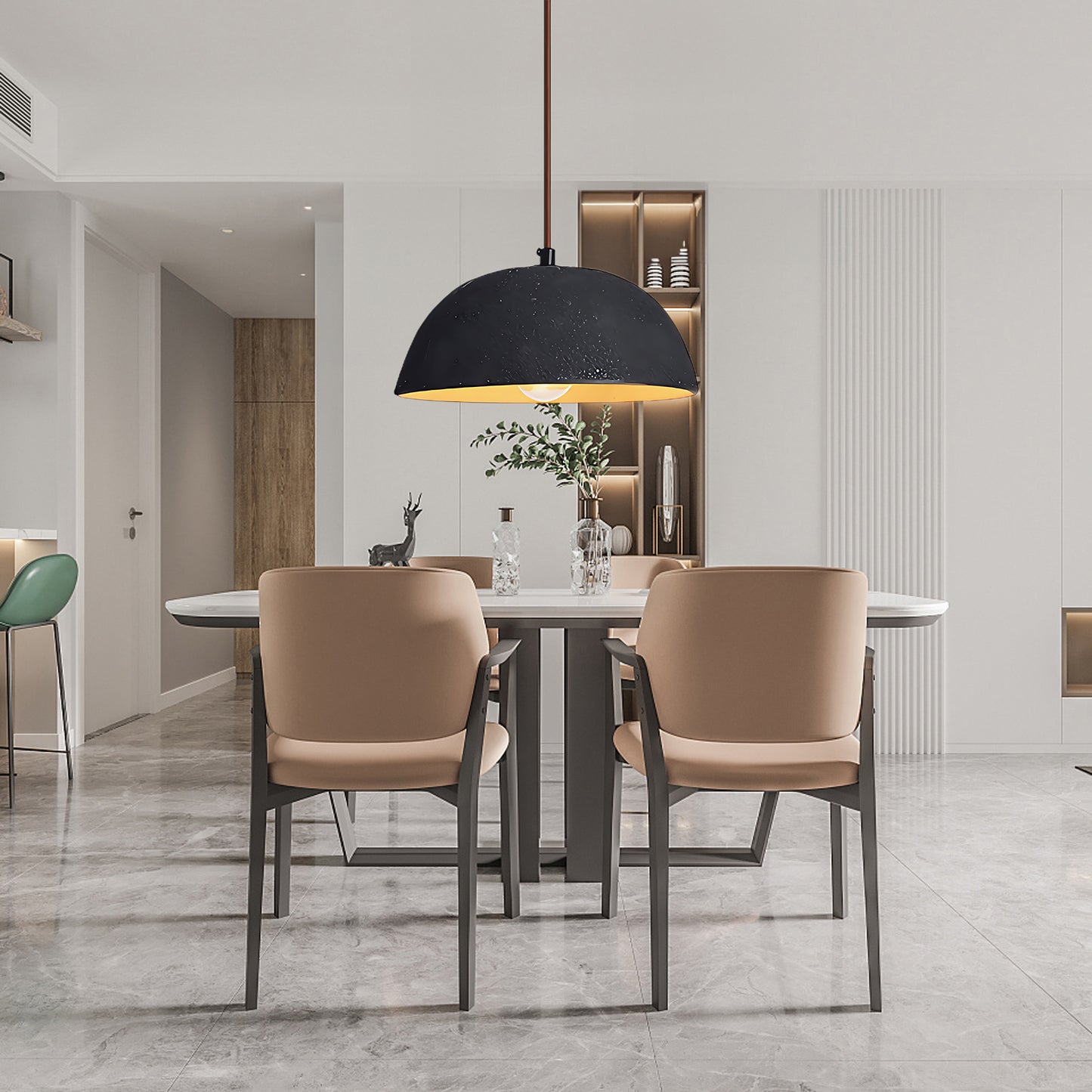 Black Arch Ceramic Minimalist Metal Pendant Lamp