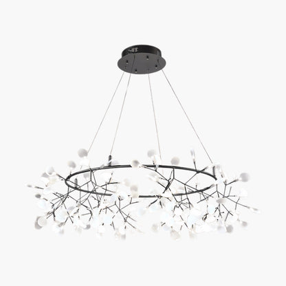 Black Big O Firefly LED Modern Metal Chandelier