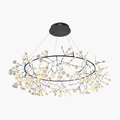 Black Big O Firefly LED Modern Metal Chandelier