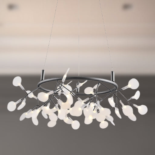 Black Big O Firefly LED Modern Metal Chandelier