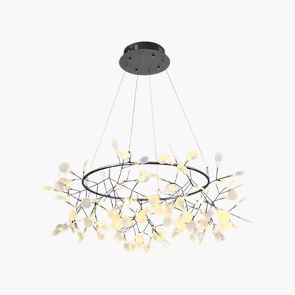 Black Big O Firefly LED Modern Metal Chandelier