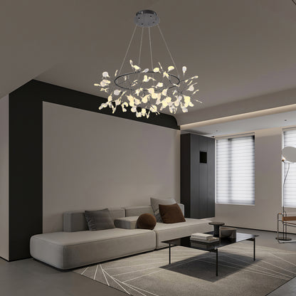 Black Big O Firefly LED Modern Metal Chandelier