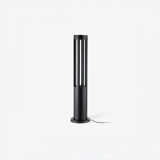 Black Cylindrical Garden Art Deco Material Outdoor Light