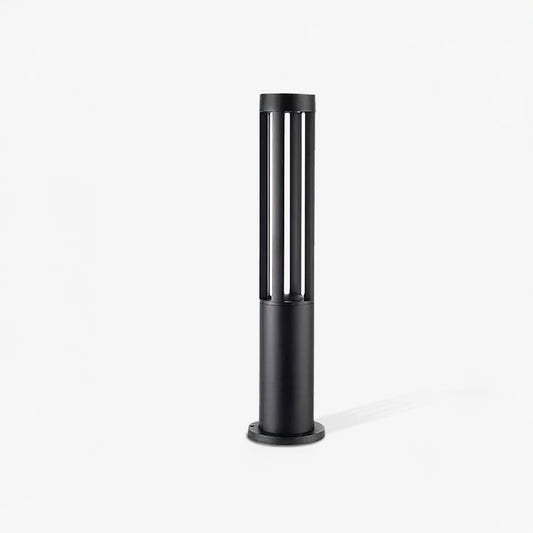 Black Cylindrical Solar Art Deco Material Outdoor Post Light