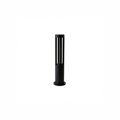 Black Cylindrical Solar Art Deco Material Outdoor Post Light