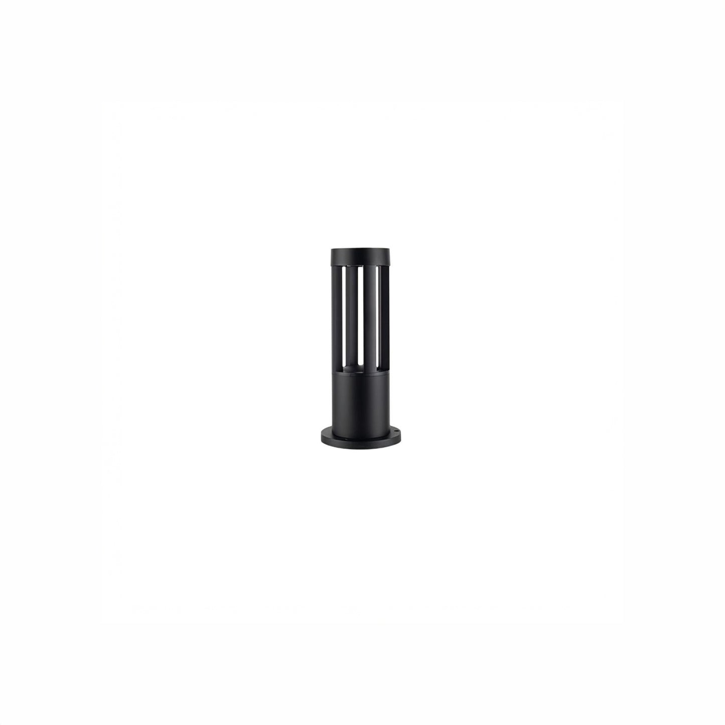 Black Cylindrical Solar Art Deco Material Outdoor Post Light