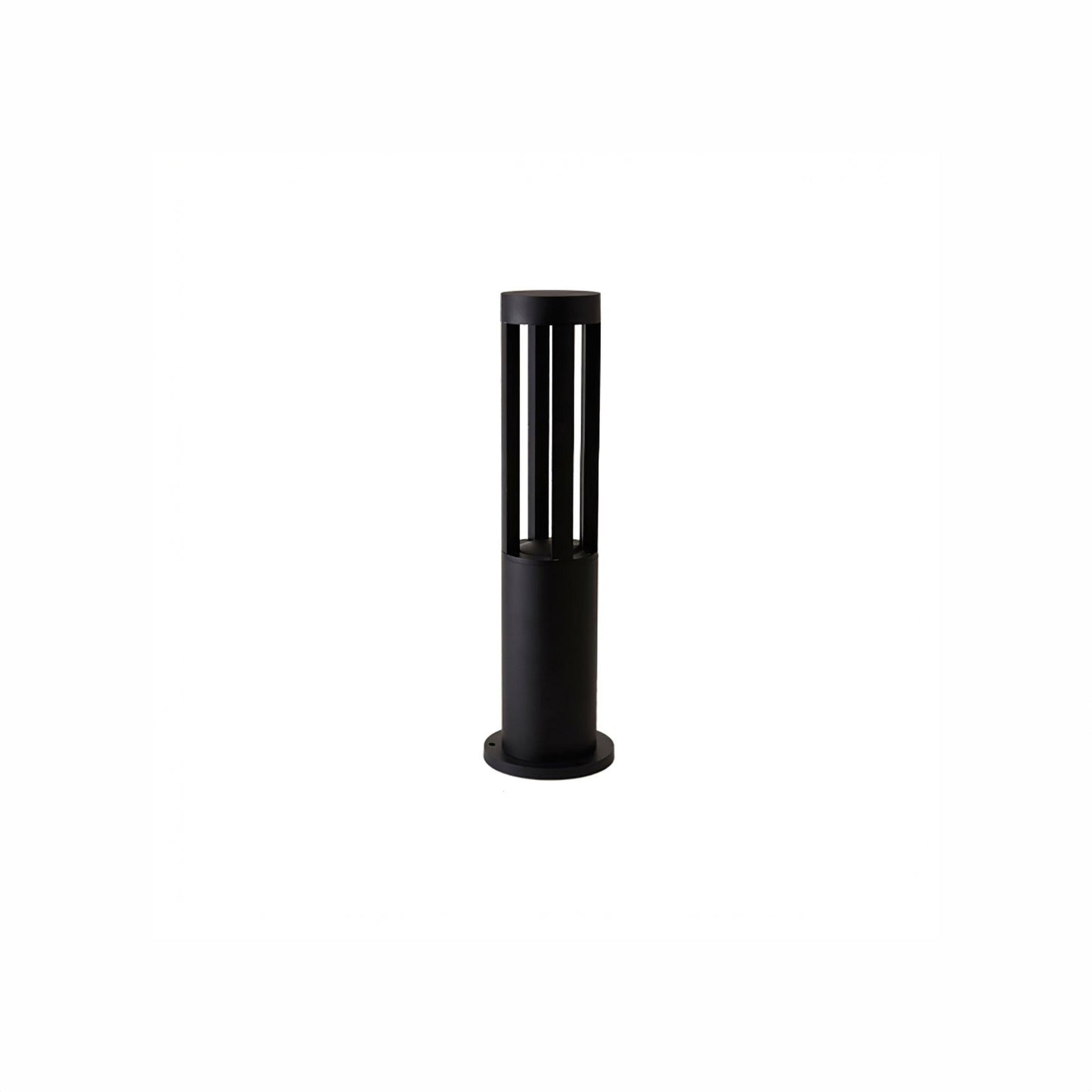 Black Cylindrical Solar Art Deco Material Outdoor Post Light