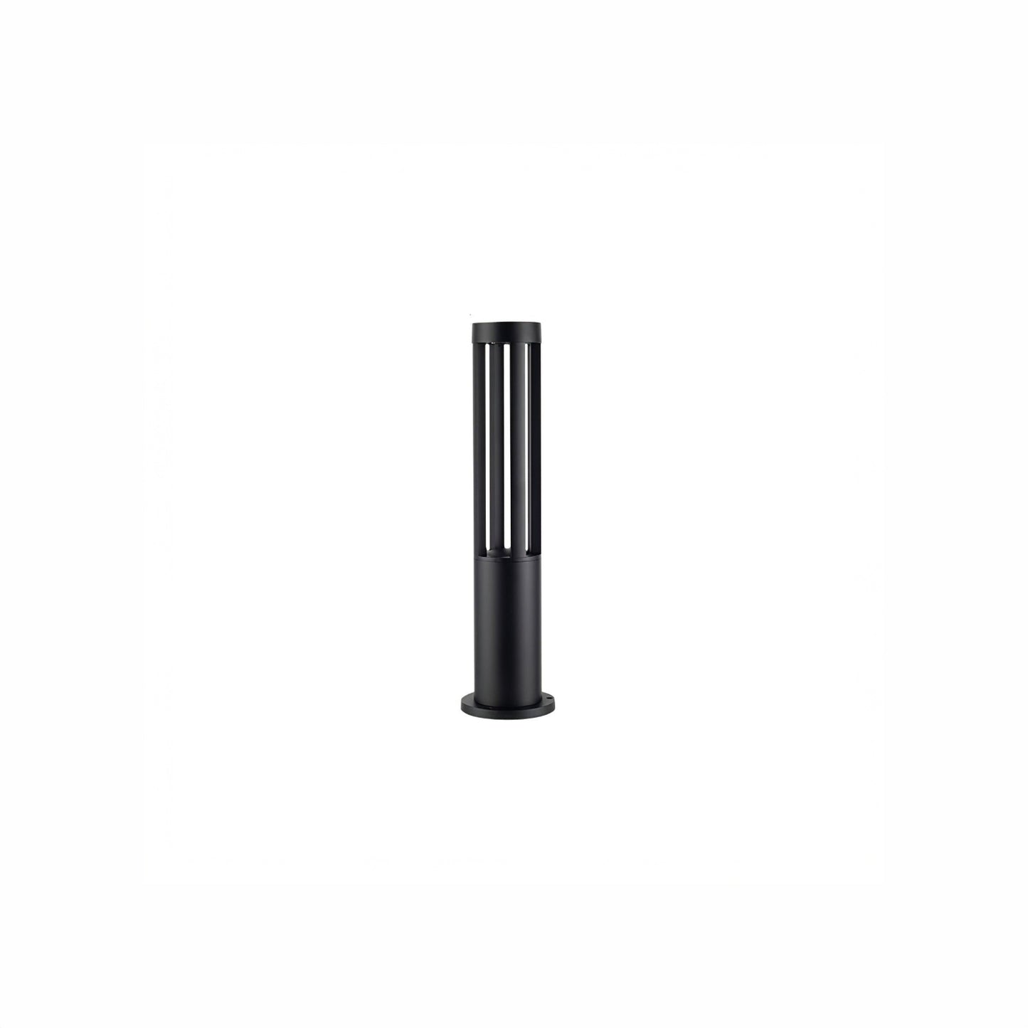 Black Cylindrical Solar Art Deco Material Outdoor Post Light