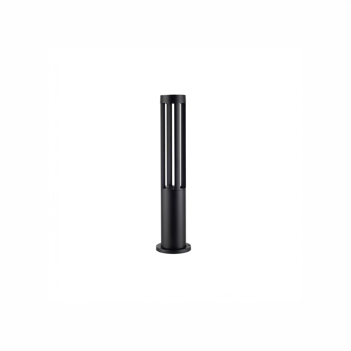 Black Cylindrical Solar Art Deco Material Outdoor Post Light