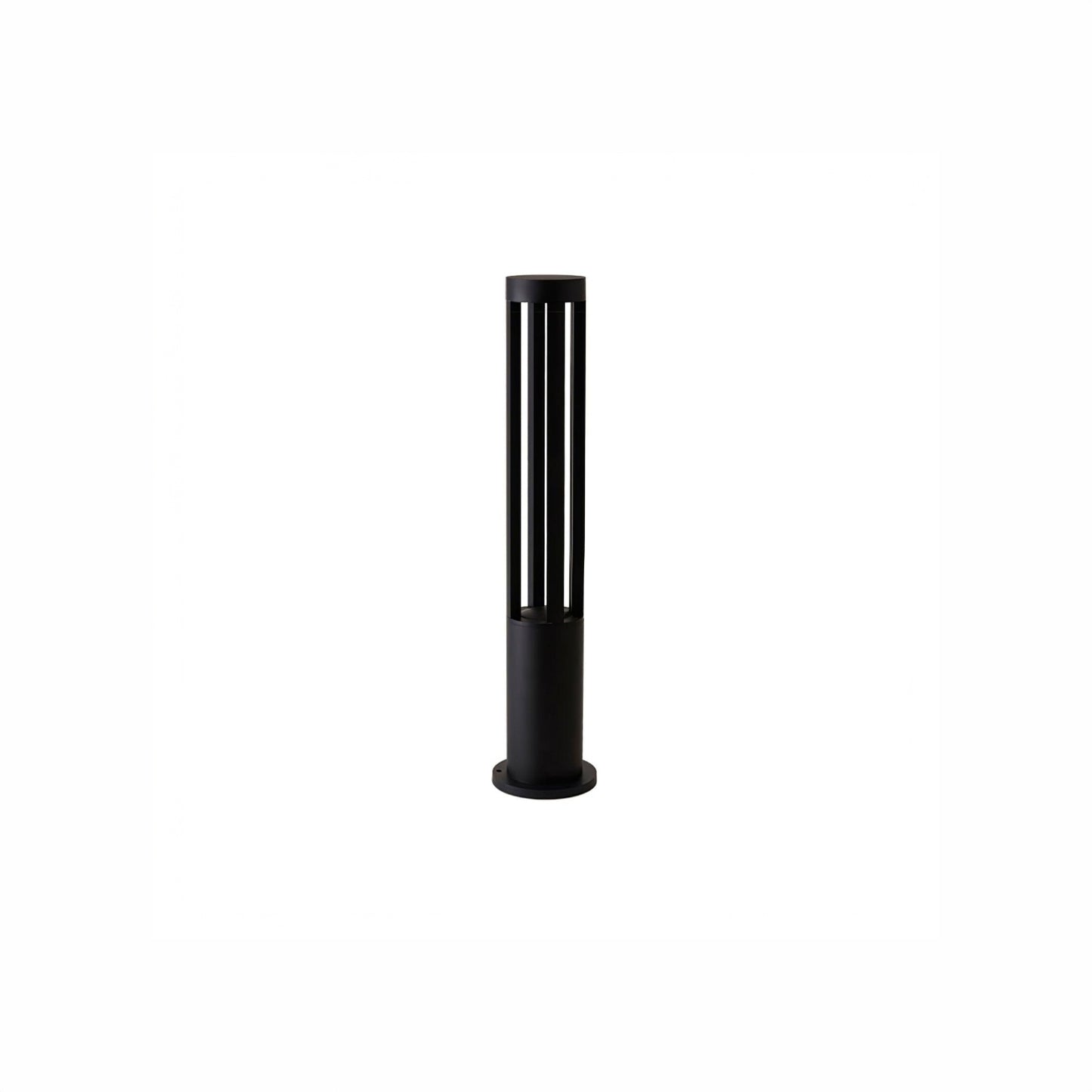 Black Cylindrical Solar Art Deco Material Outdoor Post Light