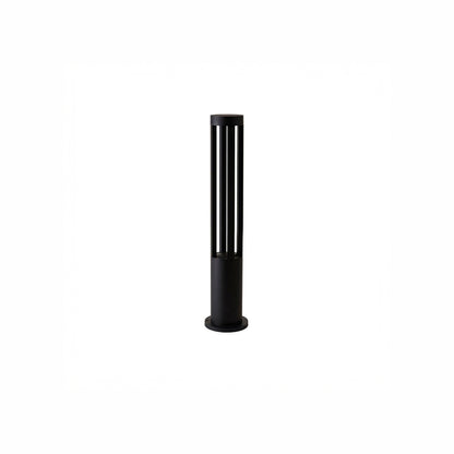 Black Cylindrical Solar Art Deco Material Outdoor Post Light