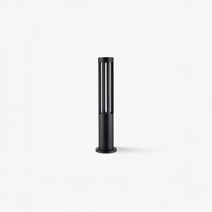 Black Cylindrical Solar Art Deco Material Outdoor Post Light