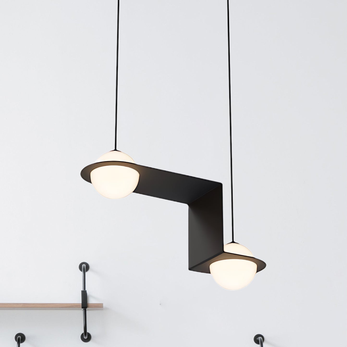 Black Minimalist Crystal Pendant Lamp