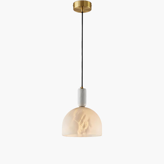 Blair Alabaster Minimalist Brass Pendant Light