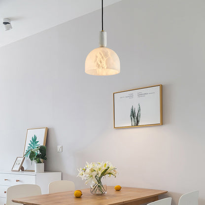 Blair Alabaster Minimalist Brass Pendant Light