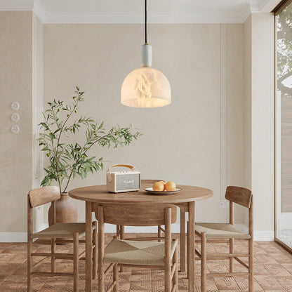 Blair Alabaster Minimalist Brass Pendant Light