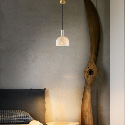 Blair Alabaster Minimalist Brass Pendant Light