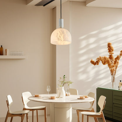 Blair Alabaster Minimalist Brass Pendant Light