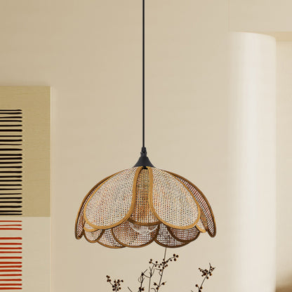 Bloom Rattan Eclectic Metal Pendant Lamp