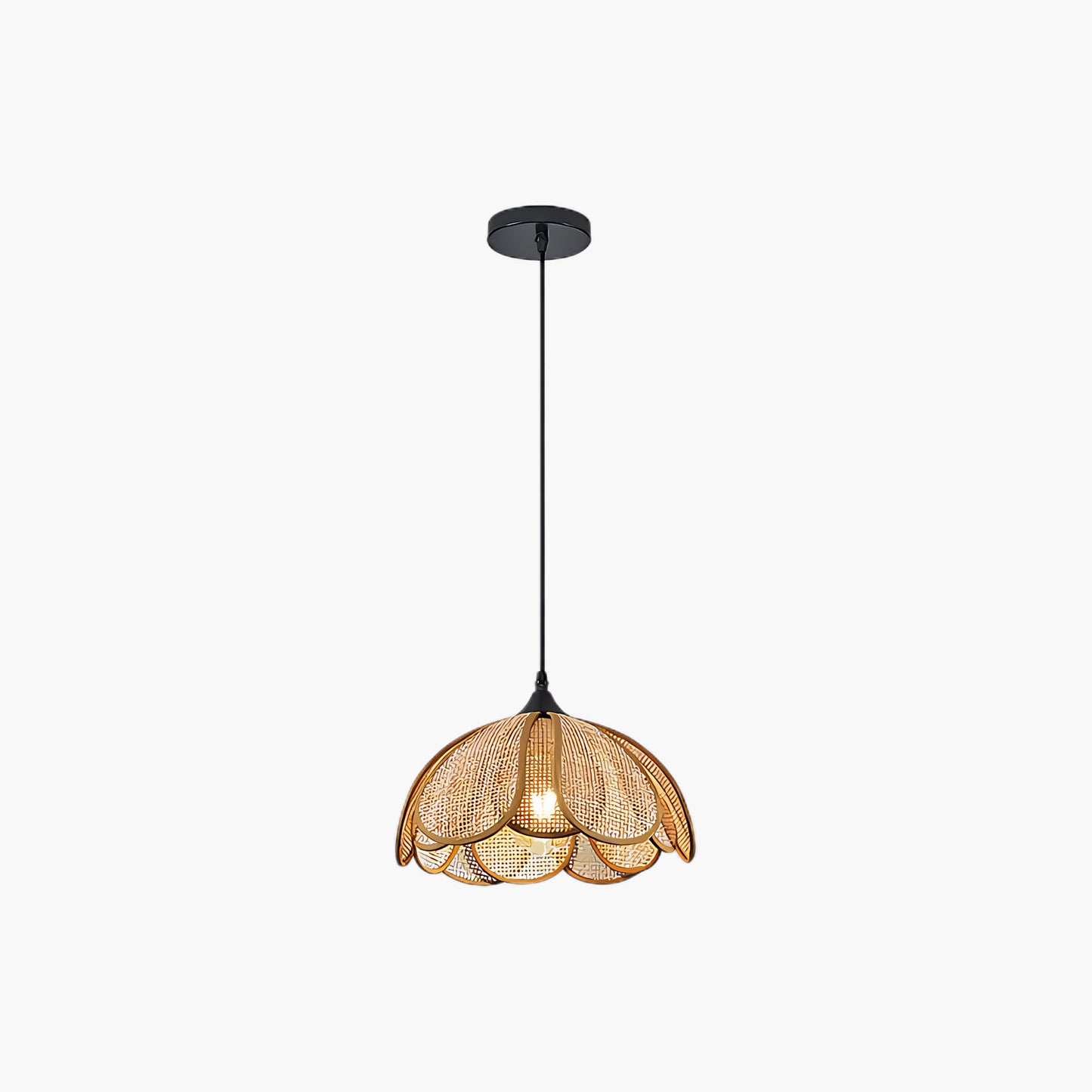 Bloom Rattan Eclectic Metal Pendant Lamp