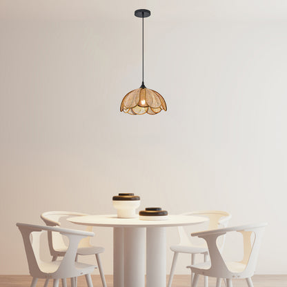 Bloom Rattan Eclectic Metal Pendant Lamp