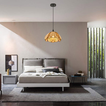 Bloom Rattan Eclectic Metal Pendant Lamp