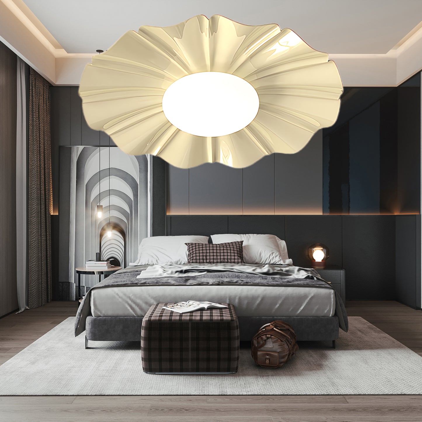 Blooming Flower Modern Metal Ceiling Lamp