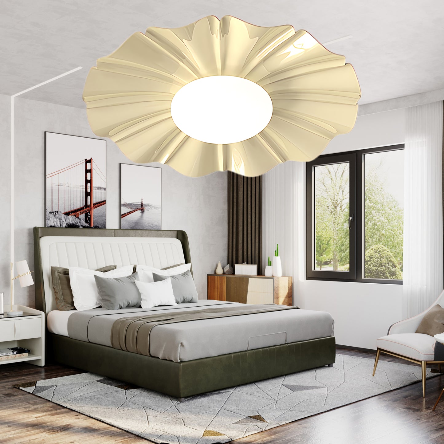 Blooming Flower Modern Metal Ceiling Lamp