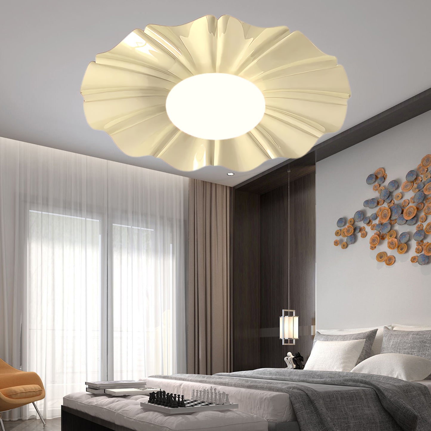 Blooming Flower Modern Metal Ceiling Lamp