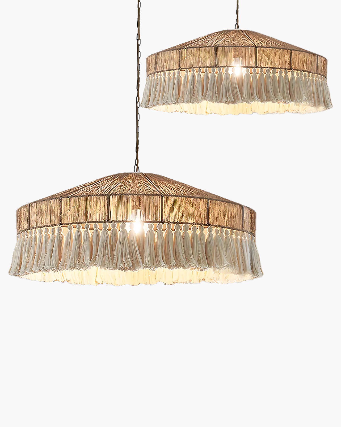 Bohemian Fringe Rattan Pendant Lamp