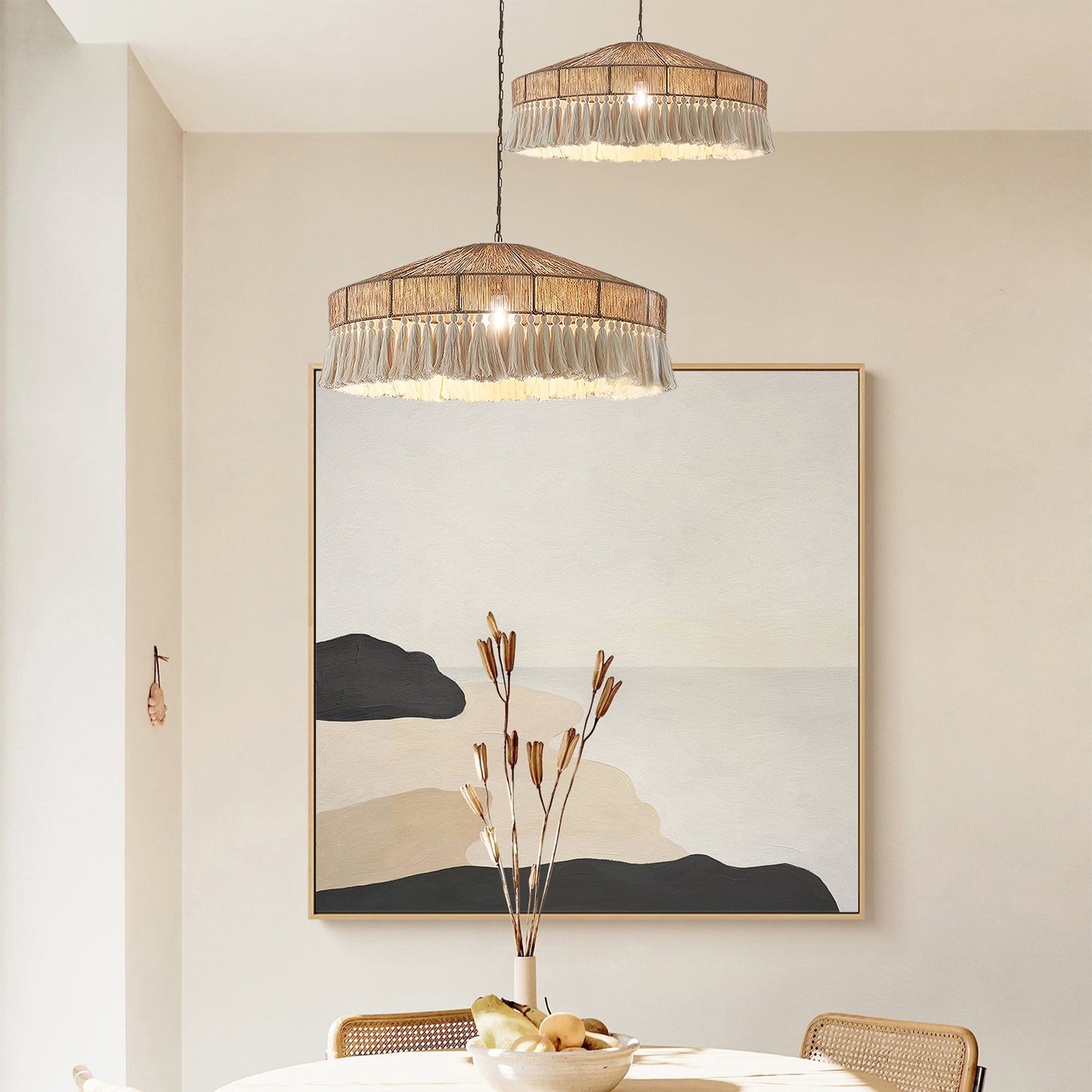 Bohemian Fringe Rattan Pendant Lamp