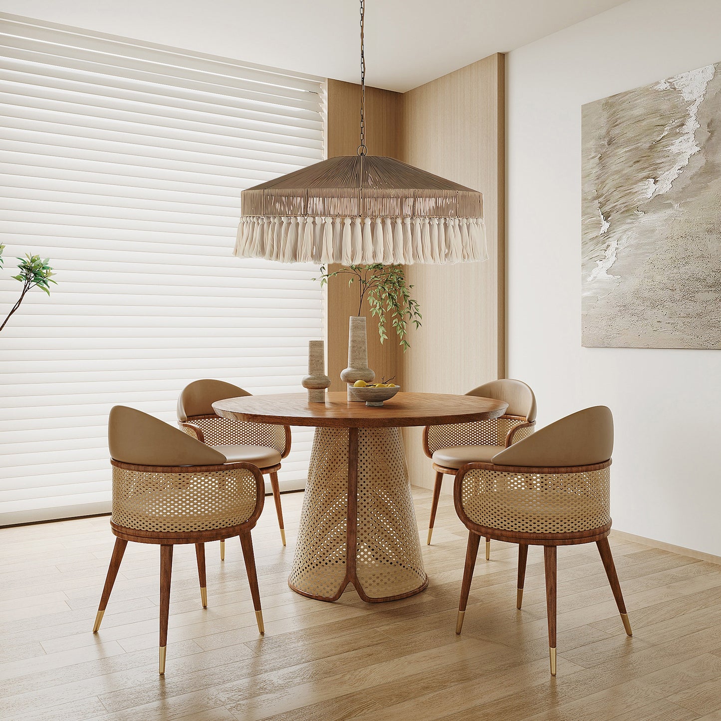 Bohemian Fringe Rattan Pendant Lamp